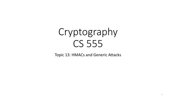 Cryptography CS 555