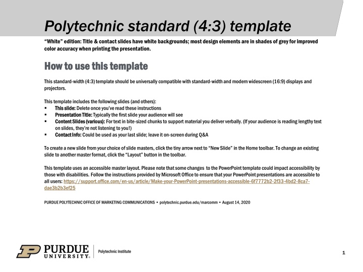 Polytechnic Standard Template: White Edition
