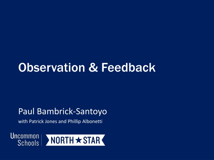 Observation & Feedback in Educational Leadership