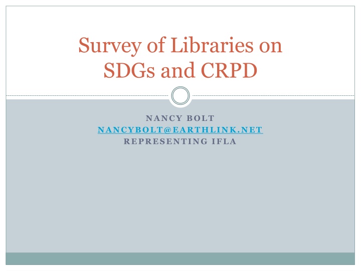 Survey of Libraries on SDGs and CRPD