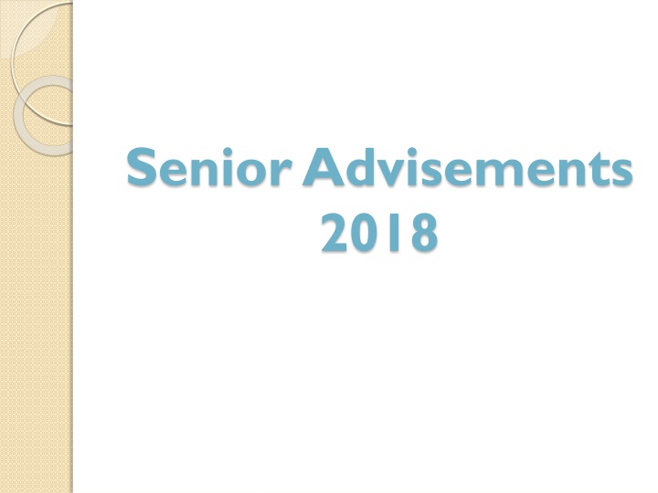 Senior Advisements & College Readiness