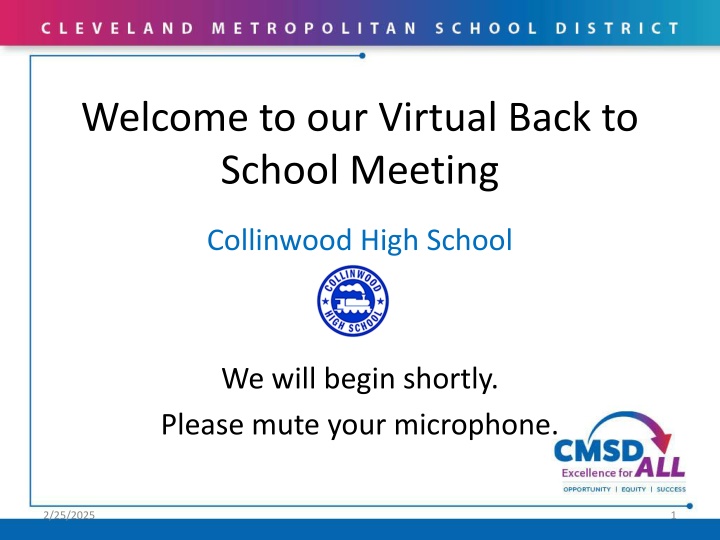 Virtual Back-to-School Meeting at Collinwood High School