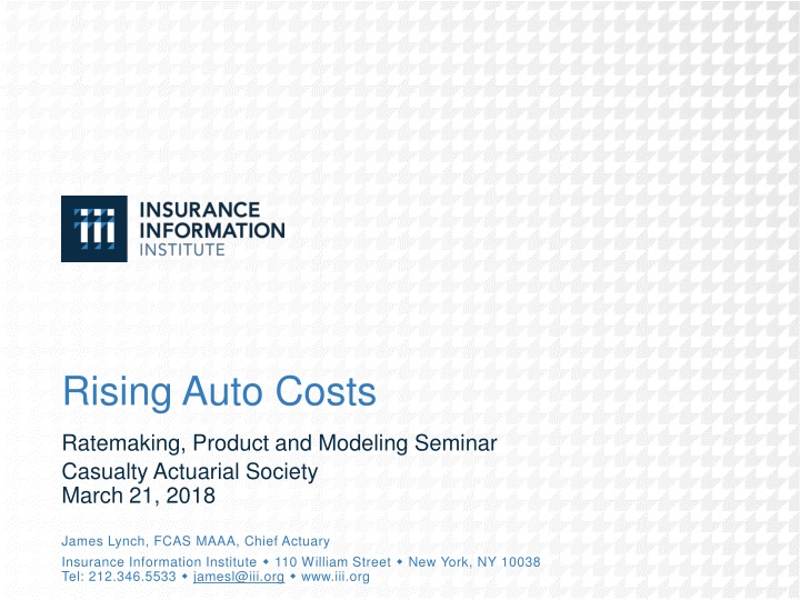 Rising Auto Costs Ratemaking Seminar Highlights