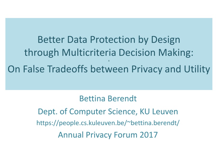 Enhancing Data Protection Through Multicriteria Decision Making