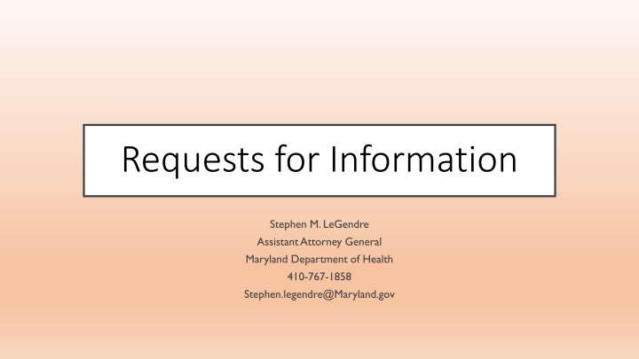 Requests for Information