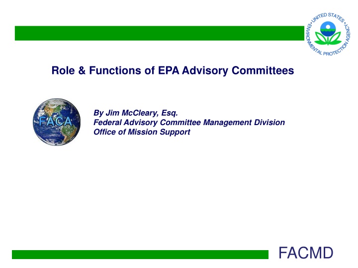 Role & Functions of EPA Advisory Committees Overview