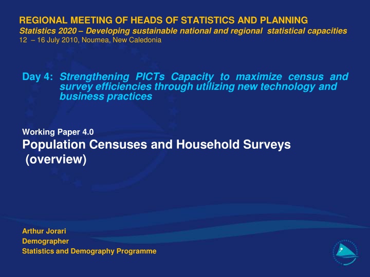 Developing Sustainable Statistical Capacities in the Pacific Region