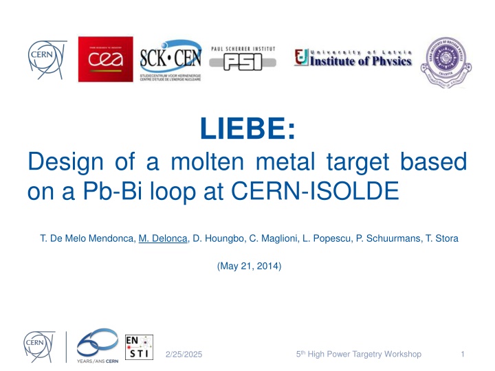 LIEBE Molten Metal Target Design at CERN-ISOLDE