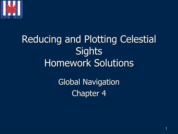 Reducing and Plotting Celestial Sights Homework Solutions