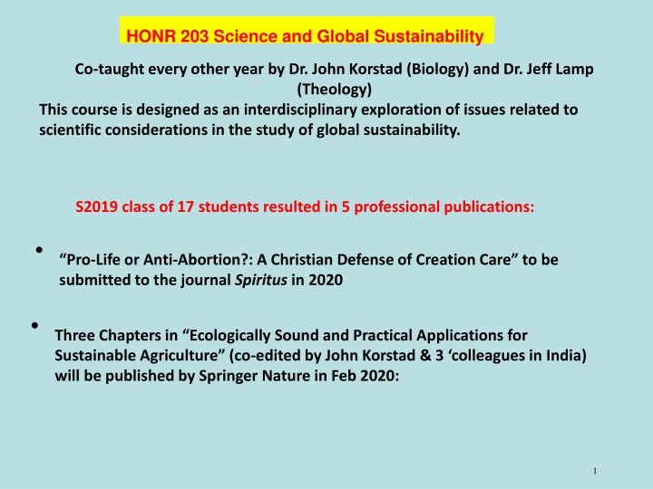 Interdisciplinary Exploration of Global Sustainability Issues