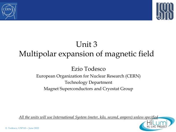 Multipolar Expansion of Magnetic Field and Field Harmonics in Physics