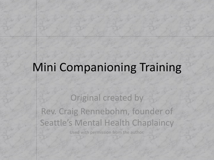 Mini Companioning Training