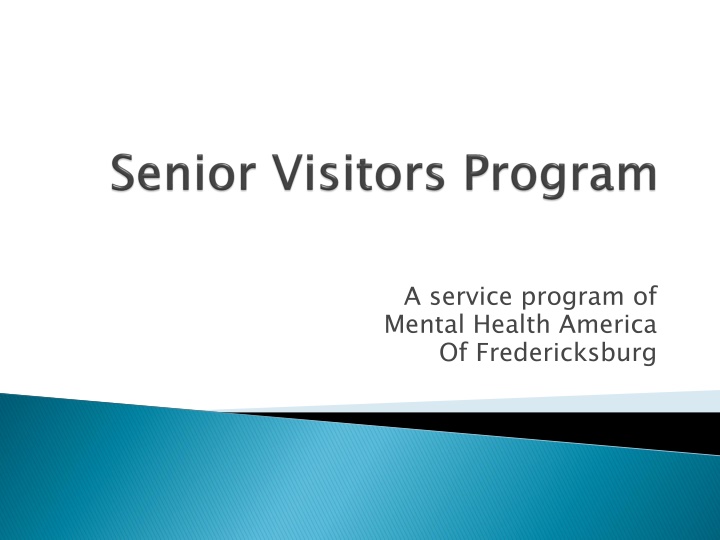 Mental Health Program for Seniors in Fredericksburg