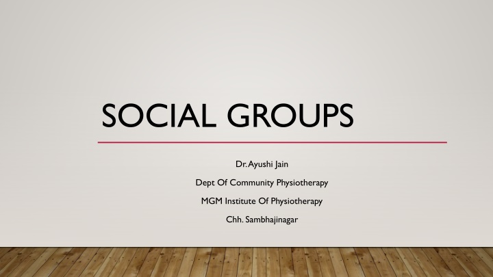 SOCIAL GROUPS