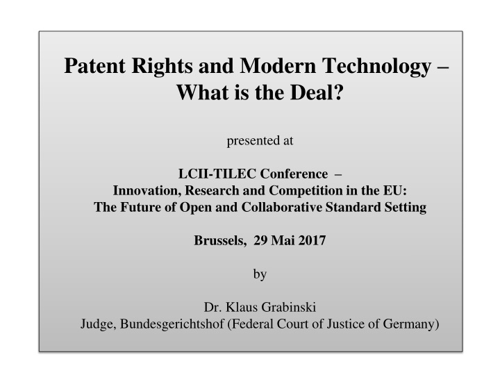 Patent Rights and Modern Technology: The Deal Disclosed