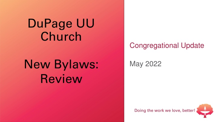 DuPage UU Church Bylaws Update May 2022 Review