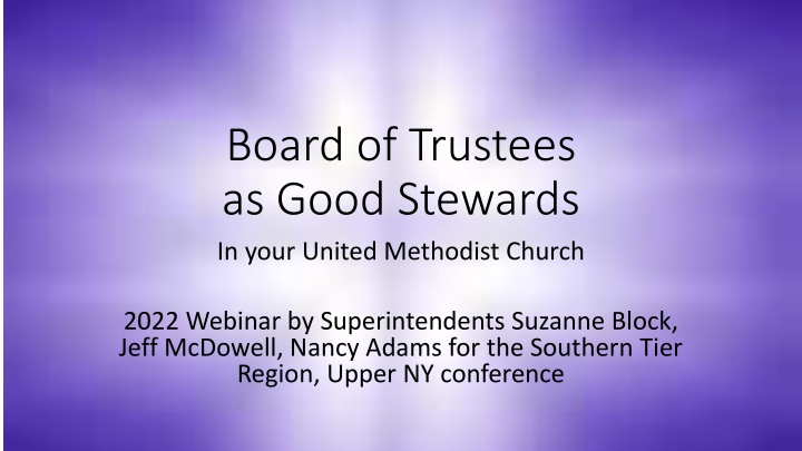 Board of Trustees as Good Stewards