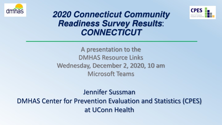 Community Readiness Survey 2020 Findings in Connecticut