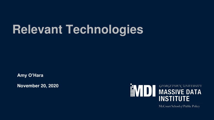 Relevant Technologies and Data Protection