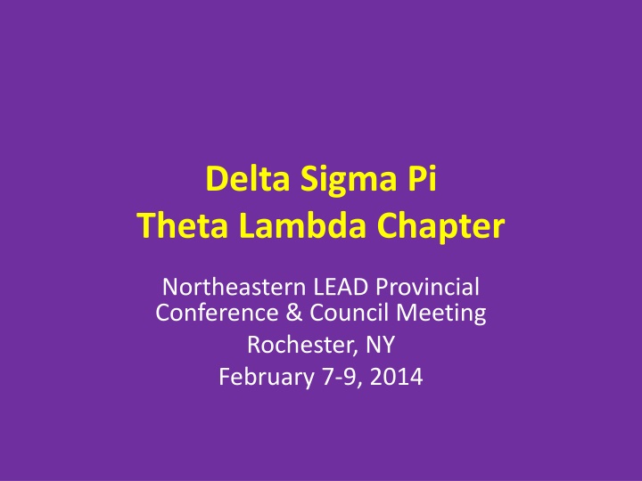 Delta Sigma Pi Theta Lambda Chapter - Conference Details