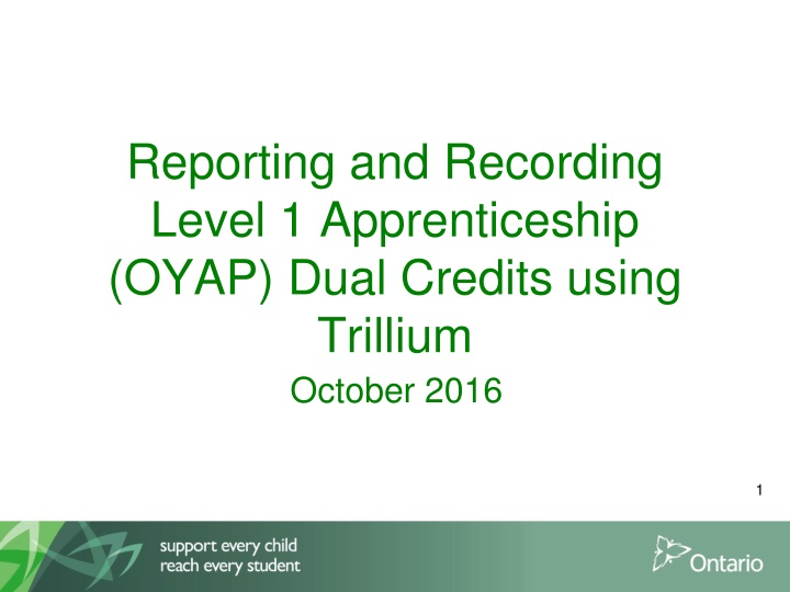 Level 1 Apprenticeship Reporting & Goals