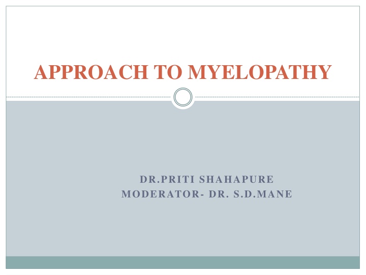 Approach to Myelopathy and Spinal Cord Anatomy