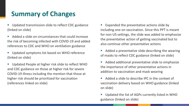Updated COVID-19 Prevention Measures and Guidelines