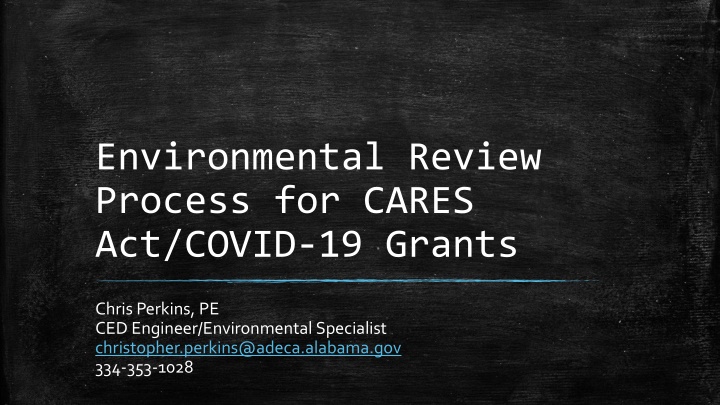 Environmental Review Process for CARES Act/COVID-19 Grants