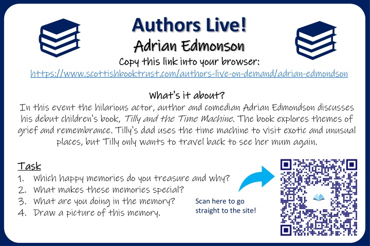 Authors Live! Inspirational Discussions & Creative Tasks