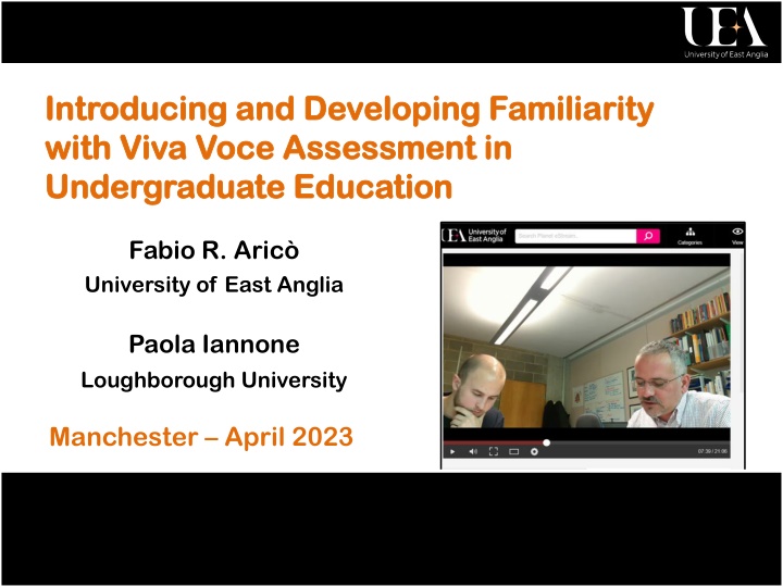 Introducing Viva Voce Assessment in Undergraduate Education