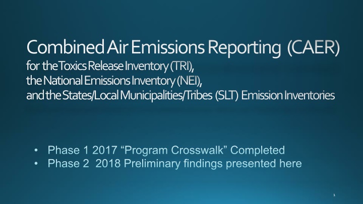 Combined Air Emissions Reporting  (CAER)