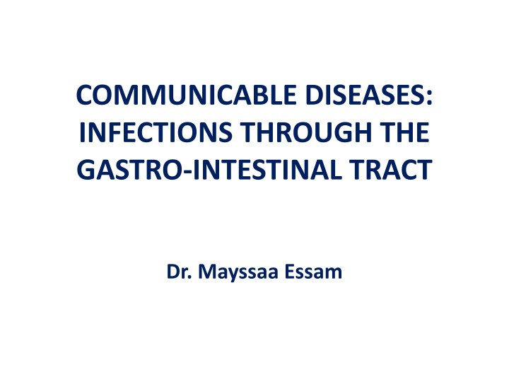 Communicable Diseases Through Gastrointestinal Tract