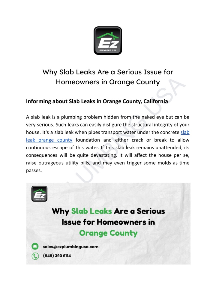 why slab leaks are a serious issue for homeowners n.w