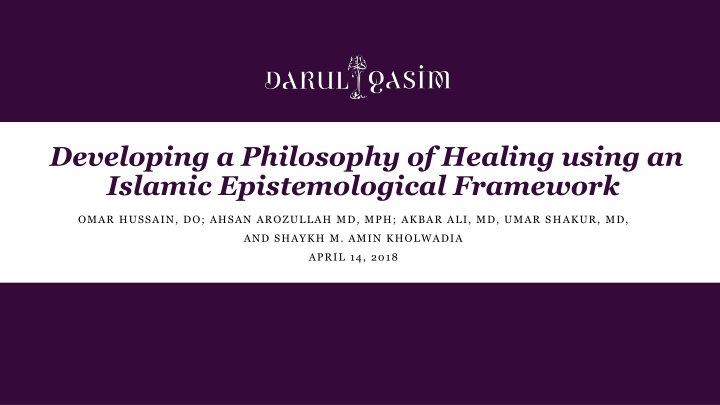 Islamic Healing Philosophy Based on Epistemology