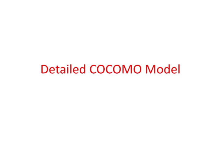 Detailed COCOMO Model