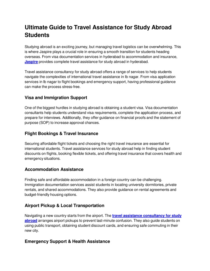 Ultimate Guide to Travel Assistance for Study Abroad Students