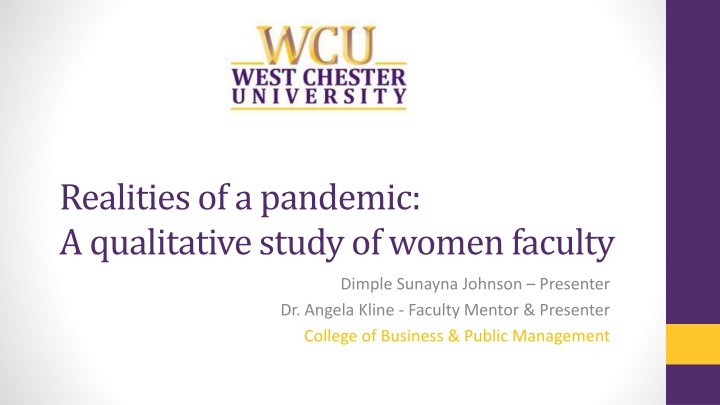 Realities of a Pandemic: Women Faculty Study