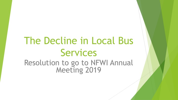 The Decline in Local Bus Services