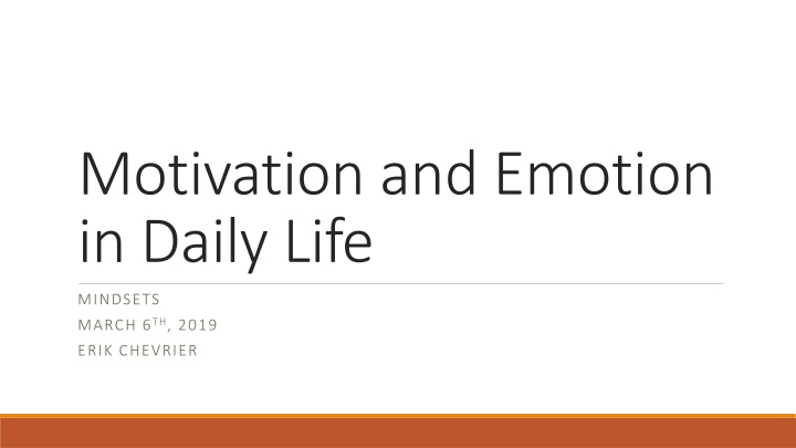 Mindsets in Daily Life