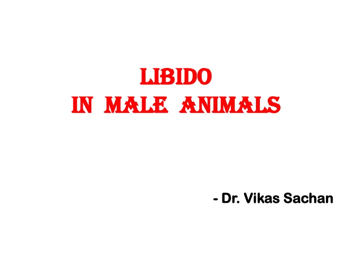Libido in Male Animals