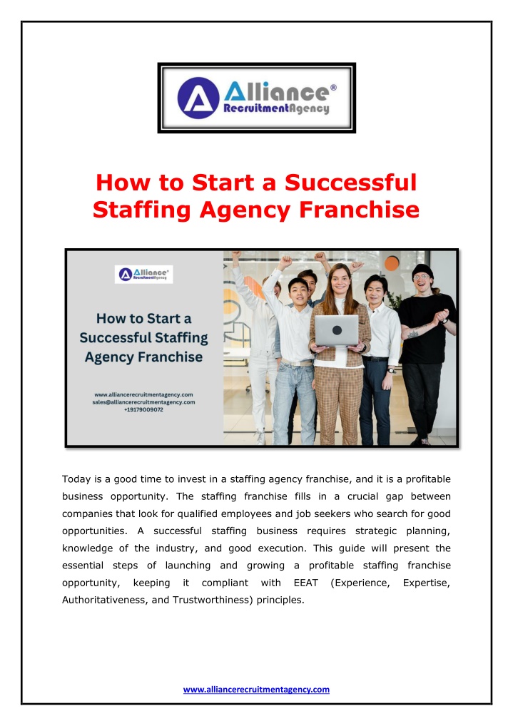 how to start a successful staffing agency n.w