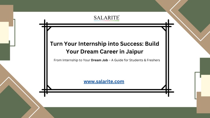 turn your internship into success build your n.w