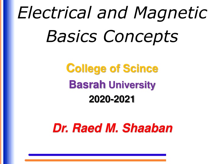 Electrical and Magnetic Basics at Basrah University