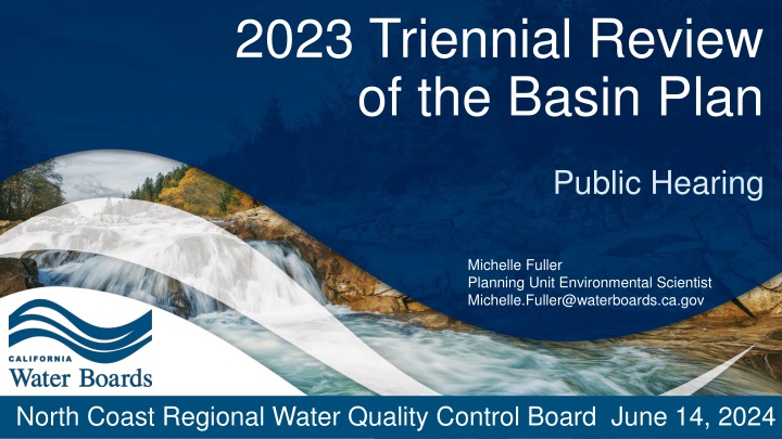 2023 Triennial Review of the Basin Plan - Public Hearing and Staff Recommendations