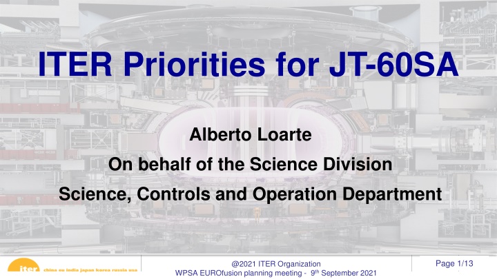 ITER Priorities for JT-60SA