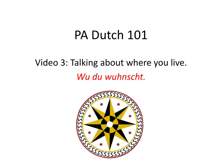 PA Dutch 101