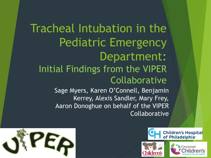 Initial Findings on Pediatric Tracheal Intubation in the Emergency Department