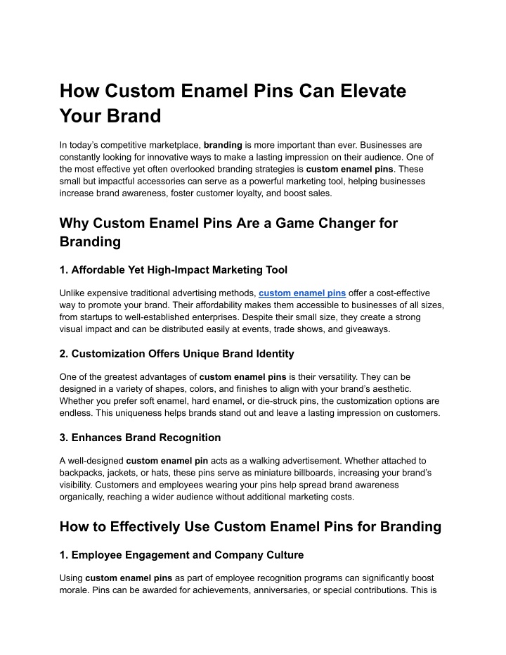 how custom enamel pins can elevate your brand n.w