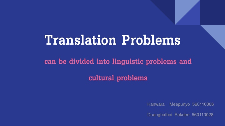 Translation Problems