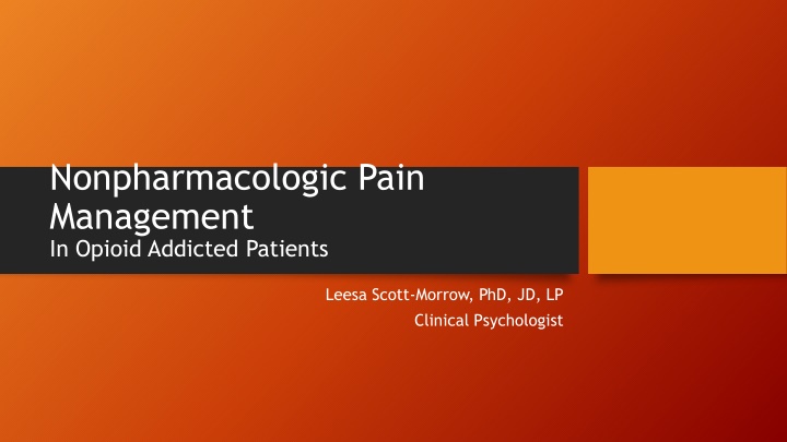 Nonpharmacologic Pain  Management